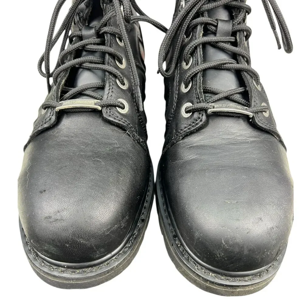 Harley Davidson Men’s Chad Black Leather Steel Toe Moto Boot Size US 12
